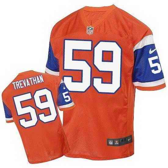 Nike Broncos #59 Danny Trevathan Orange Throwback Mens Stitched NFL Elite Jersey
